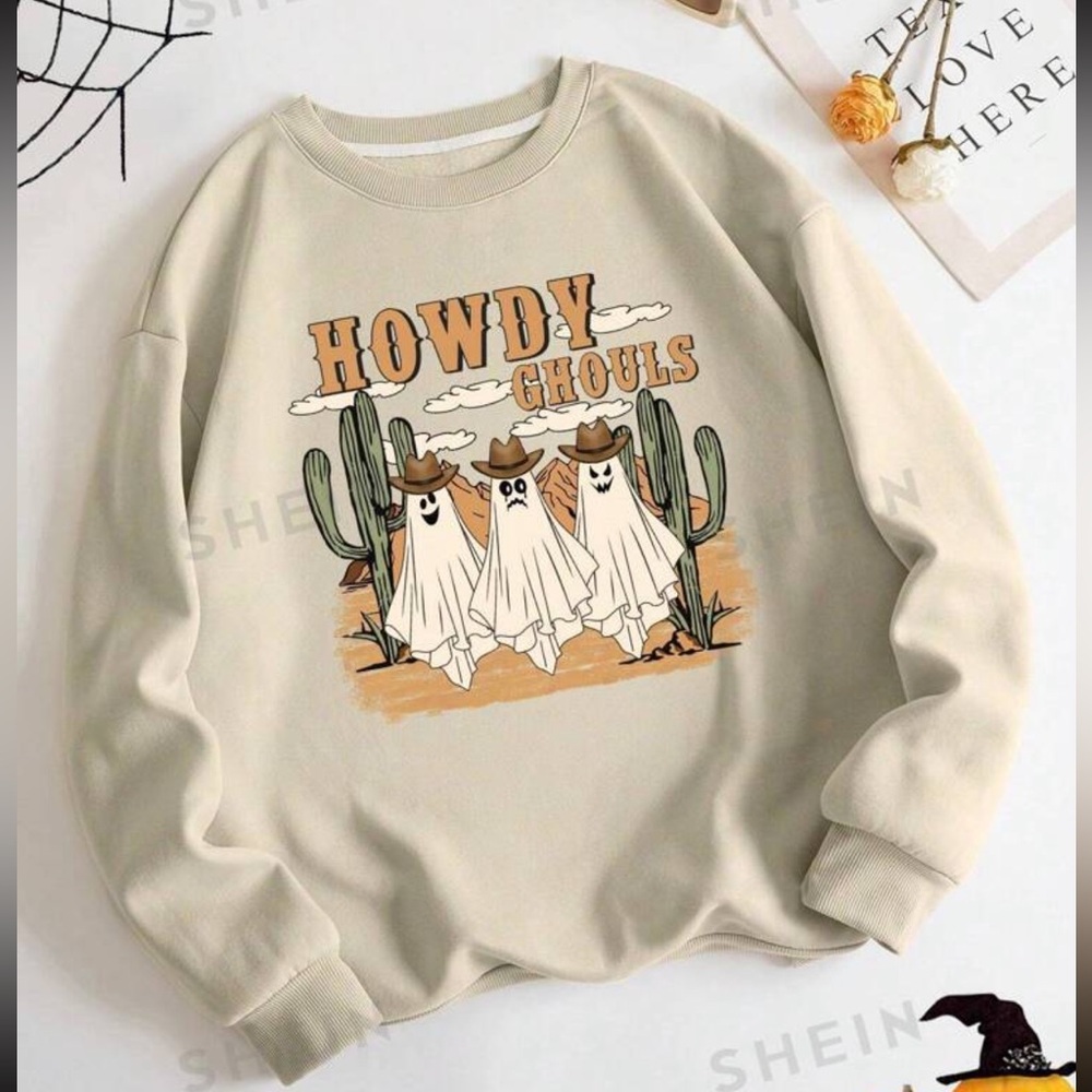 Shein Howdy Ghouls Halloween Sweater